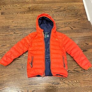 Stio Kids Down Hooded Red Jacket